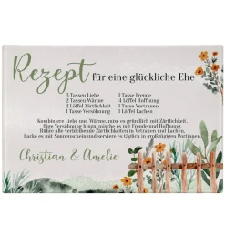 Glasbrettchen - Rezept für eine glückliche Ehe - in zwei Größen