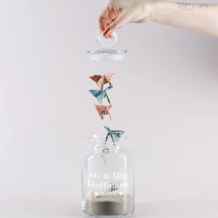 Glasdose für Mr und Mrs mit Wunschnamen und Jahr graviert