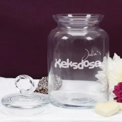 Glasdose Krümel mit Wunschnamen