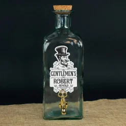 Glas Getränkespender 'Gentlemens Club' mit Name personalisiert | 2L Spender für Whisky & Spirituosen