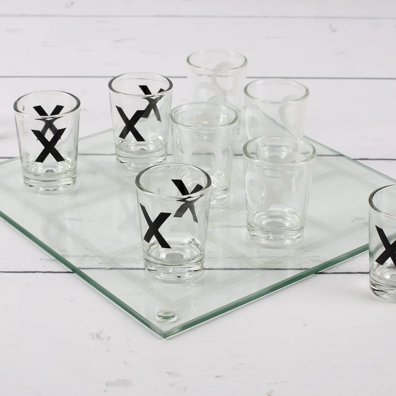 Glas-Trinkspiel Tic Tac Toe