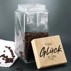 Glück im Glas - Vorratsglas in 4 Größen mit Ihrem Namensaufdruck