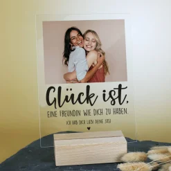 Glück ist - Acrylglas mit Ihrem Lieblingsfoto und Wunschtexten