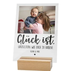 Glück ist - Acrylglas mit Ihrem Lieblingsfoto und Wunschtexten