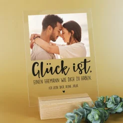 Glück ist - Acrylglas mit Ihrem Lieblingsfoto und Wunschtexten