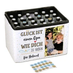 Glück ist... Adventskalender Set für Ihren Bierkasten mit Foto und Wunschtext