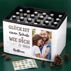 Glück ist... Adventskalender Set für Ihren Bierkasten mit Foto und Wunschtext
