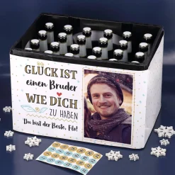 Glück ist... Adventskalender Set für Ihren Bierkasten mit Foto und Wunschtext