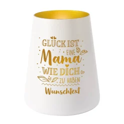 Glück ist, eine Mama wie Dich zu haben - Windlicht mit Wunschgravur