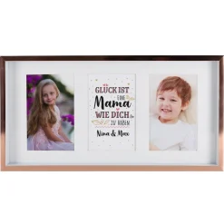 Glück ist, eine Mama wie Dich zu haben - Bilderrahmen mit 2 Fotos und Wunschtext