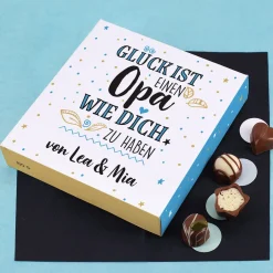 Glück ist, einen Opa wie dich zu haben - 100 g Lindt Pralinen mit Wunschtext