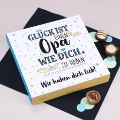 Glück ist, einen Opa wie dich zu haben - 100 g Lindt Pralinen mit Wunschtext