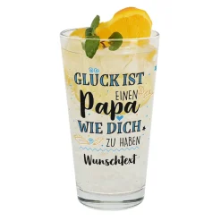 Glück ist, einen Papa wie dich zu haben - Trinkglas mit Wunschtext