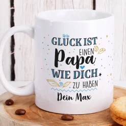 Glück ist, einen Papa wie dich zu haben - Tasse mit Wunschtext
