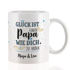 Glück ist, einen Papa wie dich zu haben - Tasse mit Wunschtext