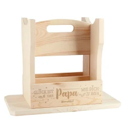 Glück ist einen Papa wie dich zu haben - Hocker-Flaschenträger mit Gravur