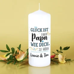 Glück ist, einen Papa wie dich zu haben - Kerze mit Wunschtext
