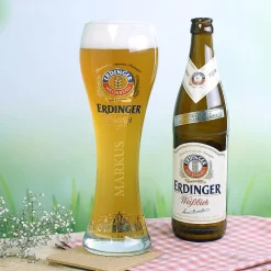 Glück ist, einen Papa wie dich zu haben - Erdinger Biergeschenk mit Glas und Öffner