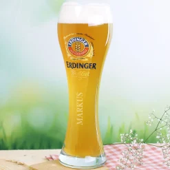 Glück ist, einen Papa wie dich zu haben - Erdinger Biergeschenk mit Glas und Öffner
