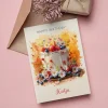 Glückwunschkarte zum Geburtstag mit Torte & Wunschtext