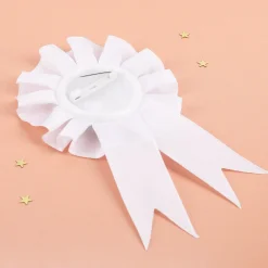 Glückwunsch-Rosette in weiß zum 60. Geburtstag