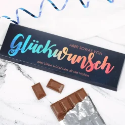 Glückwunsch - Schokolade mit Ihrem Wunschtext, 300g
