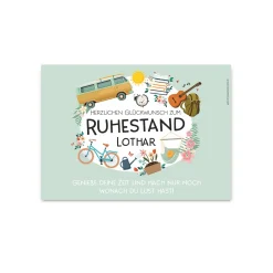 Glückwunsch zum Ruhestand - Banner mit Name und Wunschtext