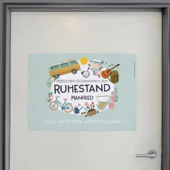 Glückwunsch zum Ruhestand - Banner mit Name und Wunschtext
