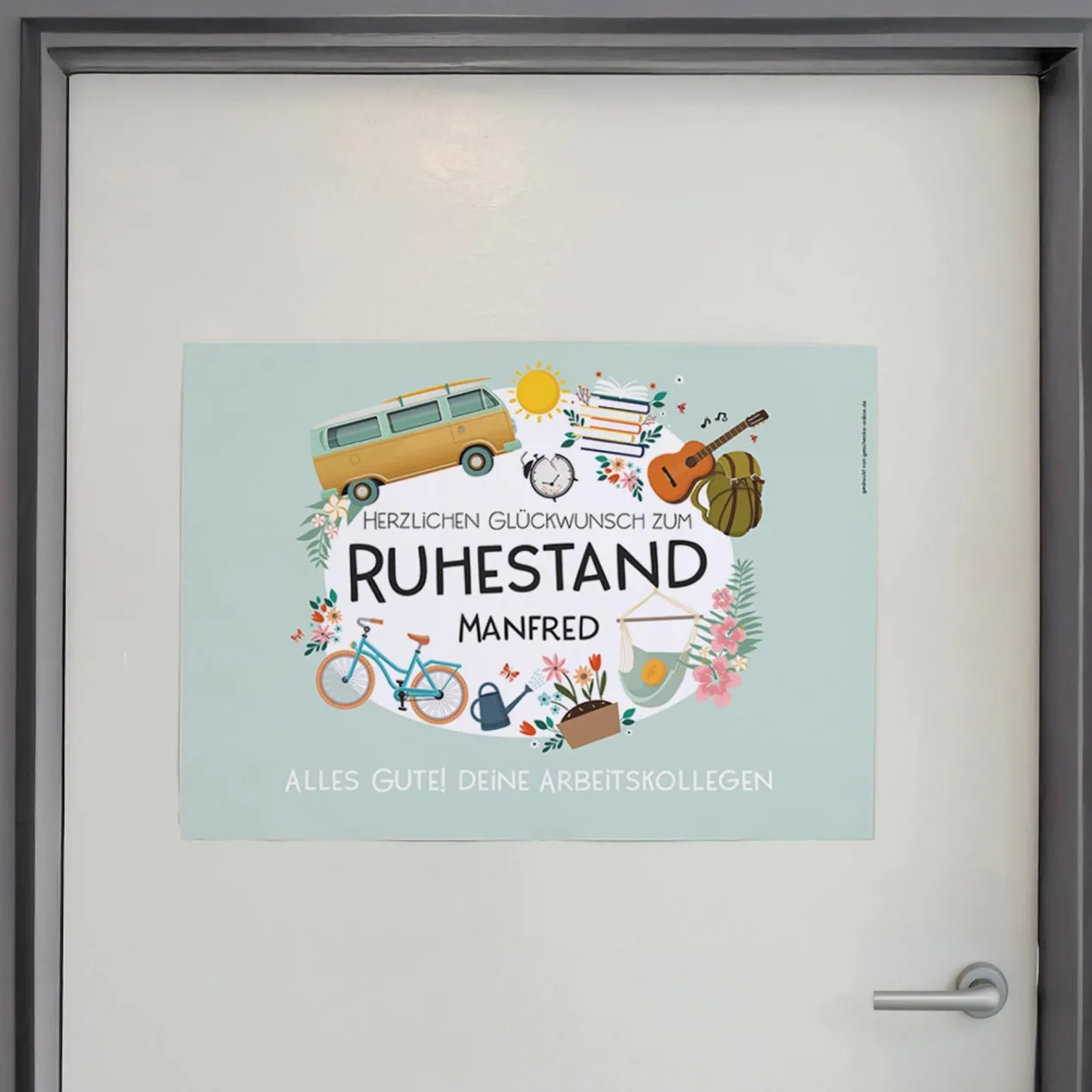 Glückwunsch zum Ruhestand - Banner mit Name und Wunschtext