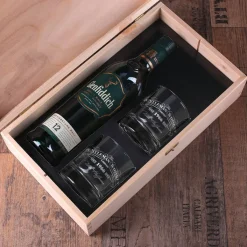 Glenfiddich Single Malt Whisky Geschenkset mit Whiskyglas und Holzkiste