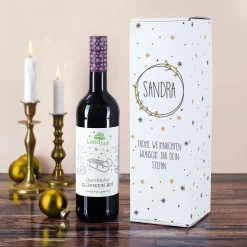 Glühwein mit persönlicher Flaschenverpackung