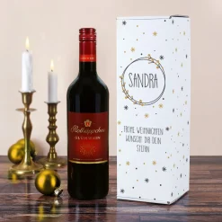 Glühwein mit persönlicher Flaschenverpackung