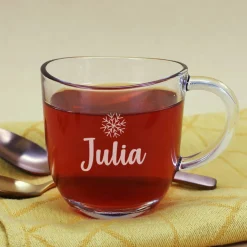 Glühweinset - Winterzweig - mit Glas und Lindt Schokoweihnachtsmann