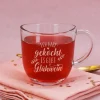 Glühwein Tasse aus Glas mit lustiger Gravur | Ich habe gekocht, es gibt Glühwein | 280 ml