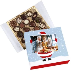 100 g Lindt Pralinen mit weihnachtlicher Verpackung und Ihrem Foto