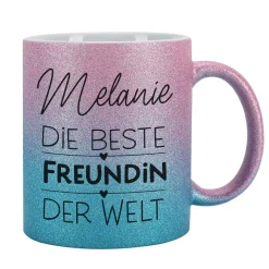 Glitzertasse für die beste Freundin, Kollegin oder Schwester der Welt