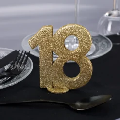 Goldene Dekozahl 18 - zum Geburtstag