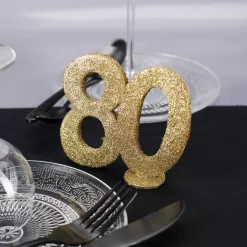 Goldene Dekozahl 80 - zum Geburtstag