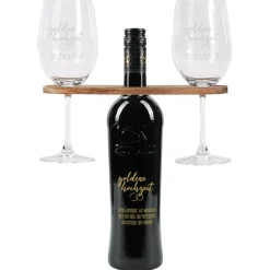 Goldene Hochzeit - Graviertes Geschenkset mit Weinflasche, Weingläsern und Weinbutler