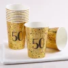 10 Goldene Pappbecher zum 50. Geburtstag