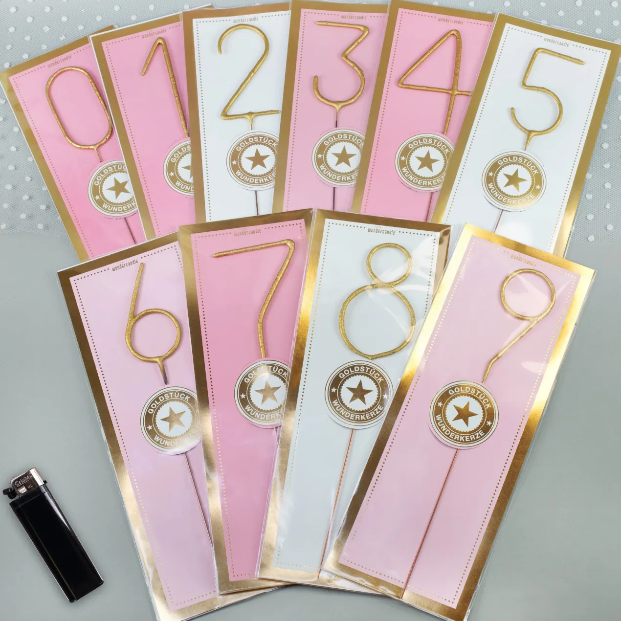 Goldstück riesige Wunderkerze | XL Zahl 0-9
