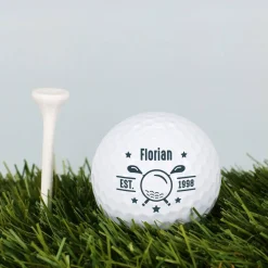 3 Golfbälle mit Wunschname und Jahr personalisiert