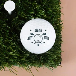 3 Golfbälle mit Wunschname und Jahr personalisiert