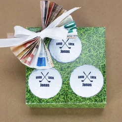 Good Luck - 3 er Set Golfbälle mit Name