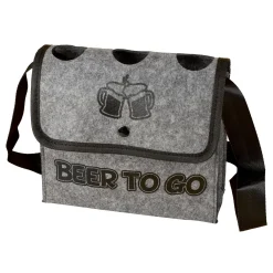 Graue Umhängetasche - Bier to go - für Männer zum Vatertag