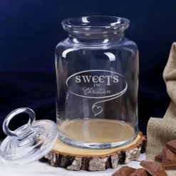 Gravierte Glasdose Sweets for... mit Wunschname