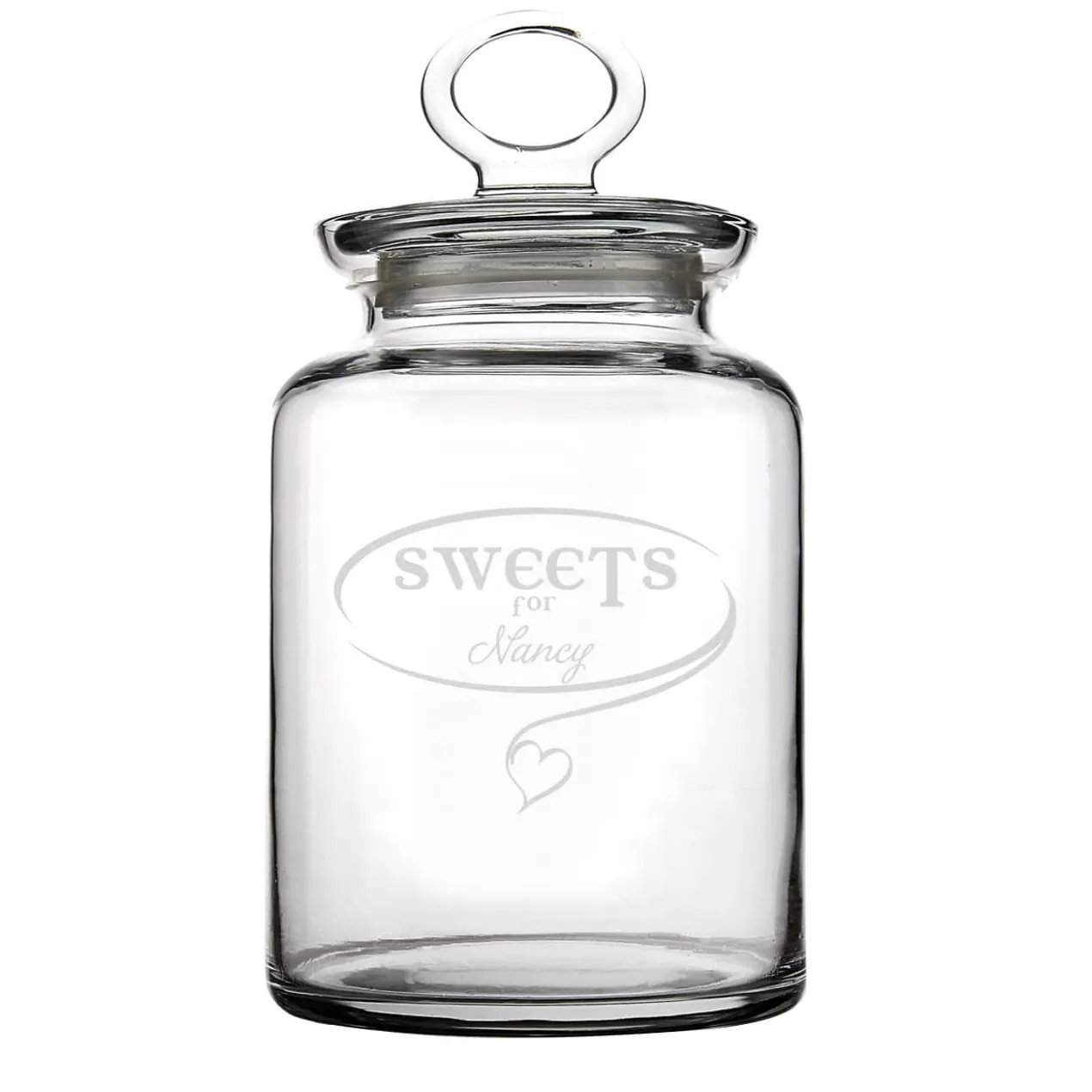 Gravierte Glasdose Sweets for... mit Wunschname
