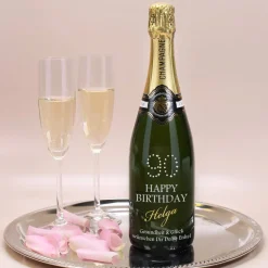 Gravierter Champagner zum 90. MADE WITH SWAROVSKI® ELEMENTS