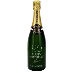 Gravierter Champagner zum 90. MADE WITH SWAROVSKI® ELEMENTS