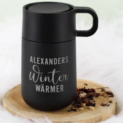 Gravierter WMF Thermobecher in zwei Farben - Winter Wärmer - mit Name